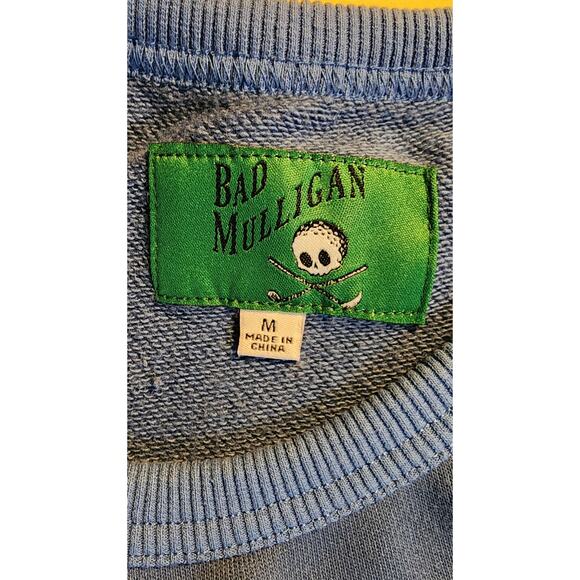 Bad Mulligan Golf Sweatshirt Mens Medium Blue Skull Pullover - Picture 4 of 6